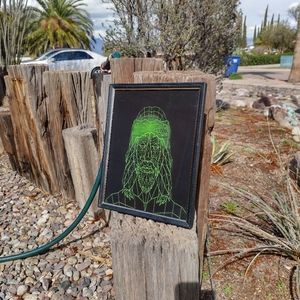 Neon Grid Jesus By Neon Nicho